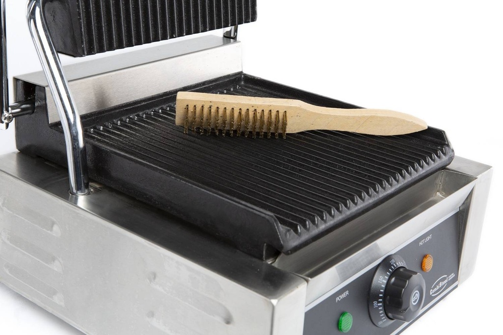 Kontaktgrill Einzeln aus Edelstahl, 320 x 410 x 190 mm