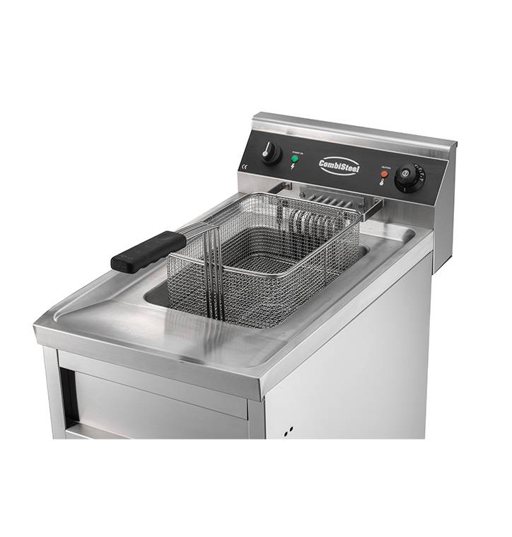 Elektro Friteuse aus Edelstahl, 1 x 12 L, 6 kW, 400 x 700 x 850 mm
