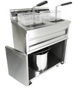 Elektro Friteuse aus Edelstahl, 2 x 9 L, 695 x 530 x 970 mm
