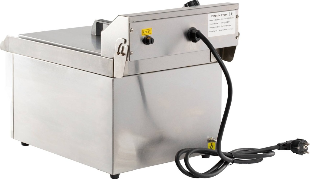 Elektro Tischfriteuse aus Edelstahl, 1 x 8 L, 310 x 505 x 355 mm