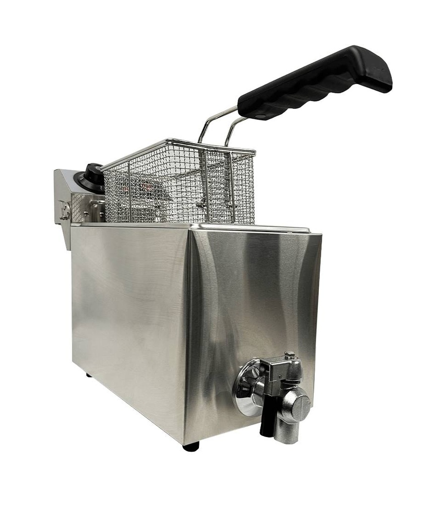 Elektro Tischfriteuse aus Edelstahl, 1 x 4 L, 190 x 540 x 330 mm