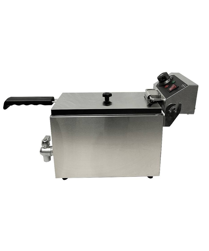 Elektro Tischfriteuse aus Edelstahl, 1 x 4 L, 190 x 540 x 330 mm
