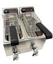Elektro Tischfriteuse aus Edelstahl, 2 x 4 L, 390 x 540 x 330 mm