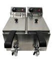 Elektro Tischfriteuse aus Edelstahl, 2 x 4 L, 390 x 540 x 330 mm