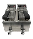 Elektro Tischfriteuse aus Edelstahl, 2 x 4 L, 390 x 540 x 330 mm