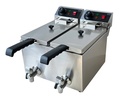 Elektro Tischfriteuse aus Edelstahl, 2 x 4 L, 390 x 540 x 330 mm