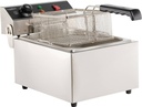 Elektro Tischfriteuse aus Edelstahl, 1 x 6 L, 290 x 440 x 290 mm