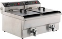 Elektro Tischfriteuse aus Edelstahl, 2 x 8 L, 630 x 505 x 355 mm