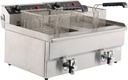 Elektro Tischfriteuse aus Edelstahl, 2 x 8 L, 630 x 505 x 355 mm