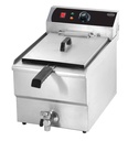 Elektro Tischfriteuse aus Edelstahl, 1 x 10 L, 340 x 560 x 380 mm