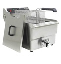 Elektro Tischfriteuse aus Edelstahl, 1 x 10 L, 340 x 560 x 380 mm