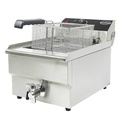 Elektro Tischfriteuse aus Edelstahl, 1 x 10 L, 340 x 560 x 380 mm