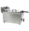 Elektro Tischfriteuse aus Edelstahl, 1 x 10 L, 340 x 560 x 380 mm