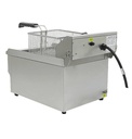 Elektro Tischfriteuse aus Edelstahl, 1 x 10 L, 340 x 560 x 380 mm