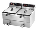 Elektro Tischfriteuse aus Edelstahl, 2 x 10 L, 690 x 560 x 380 mm