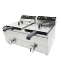 Elektro Tischfriteuse aus Edelstahl, 2 x 10 L, 690 x 560 x 380 mm