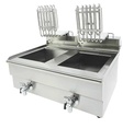Elektro Tischfriteuse aus Edelstahl, 2 x 10 L, 690 x 560 x 380 mm