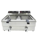 Elektro Tischfriteuse aus Edelstahl, 2 x 10 L, 690 x 560 x 380 mm