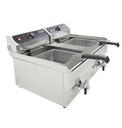 Elektro Tischfriteuse aus Edelstahl, 2 x 10 L, 690 x 560 x 380 mm