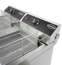 Elektro Tischfriteuse aus Edelstahl, 2 x 10 L, 690 x 560 x 380 mm