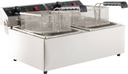 Elektro Tischfriteuse aus Edelstahl, 2 x 6 L, 590 x 440 x 290 mm