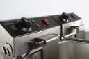 Elektro Tischfriteuse aus Edelstahl, 2 x 6 L, 590 x 440 x 290 mm