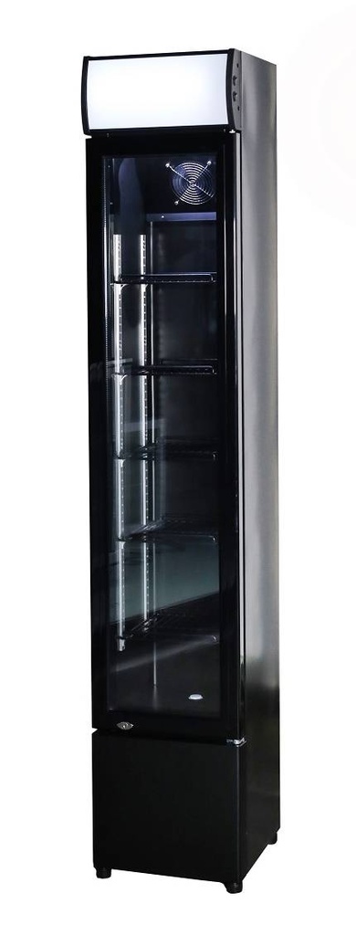 Kühlschrank Glastür, 360 x 422 x 1880 mm, schwarz