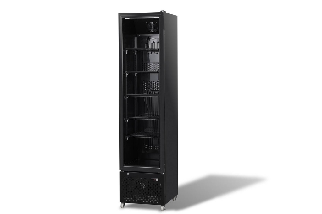 Kühlschrank Glastür, 460 x 560 x 1915 mm, schwarz