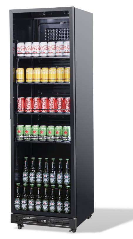 Kühlschrank 1 Glastür, 595 x 580 x 1950 mm, schwarz