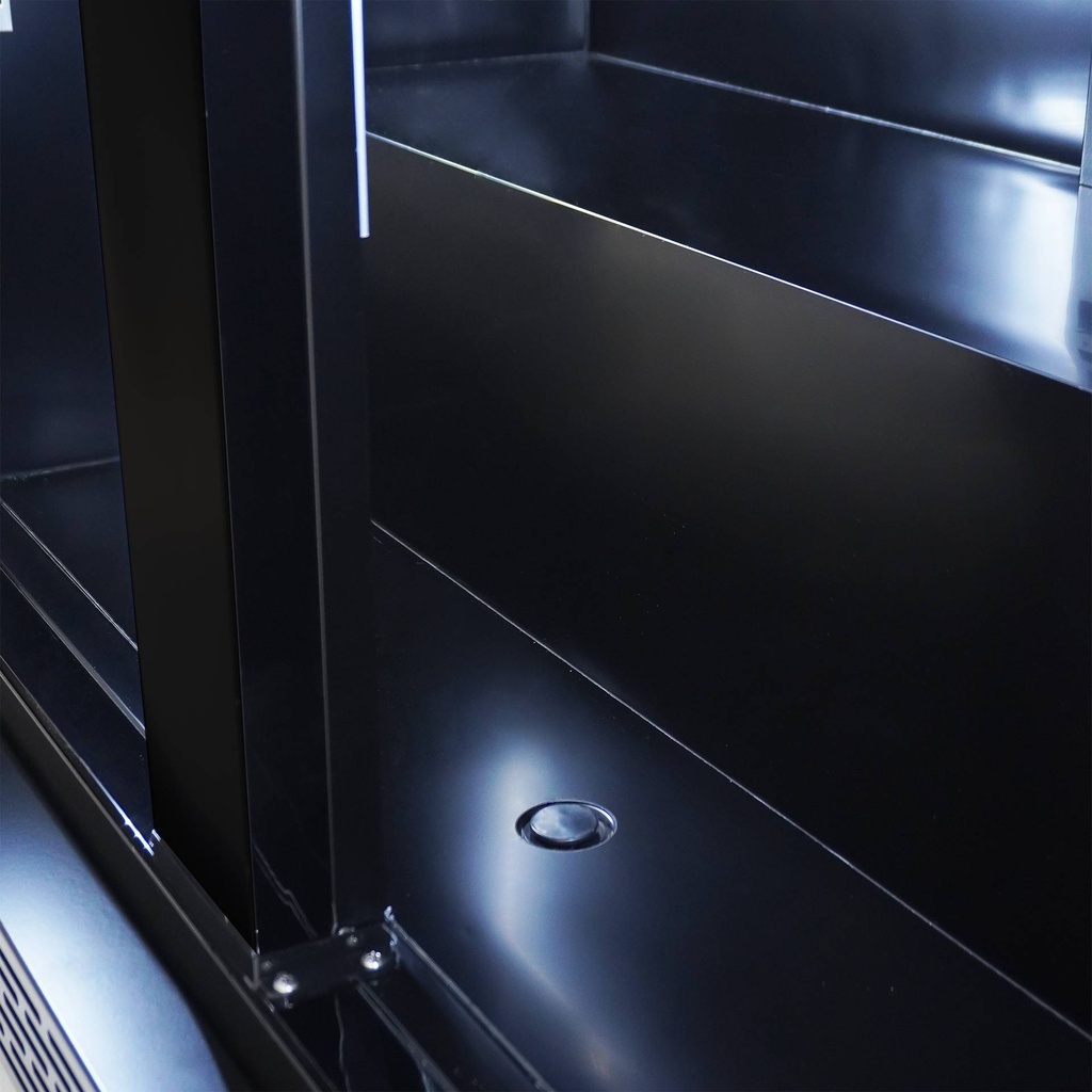 Kühlschrank 2 Glastüren, 1120 x 597 x 2100 mm, schwarz