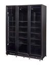 Kühlschrank 3 Glastüren, 1600 x 600 x 2100 mm, schwarz