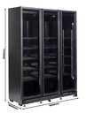 Kühlschrank 3 Glastüren, 1600 x 600 x 2100 mm, schwarz