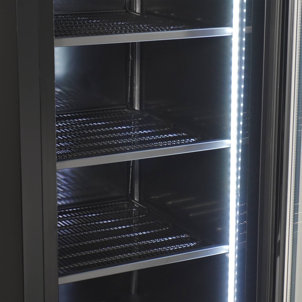 Tiefkühlschrank 1 Glastür, 490 x 560 x 1915 mm, schwarz