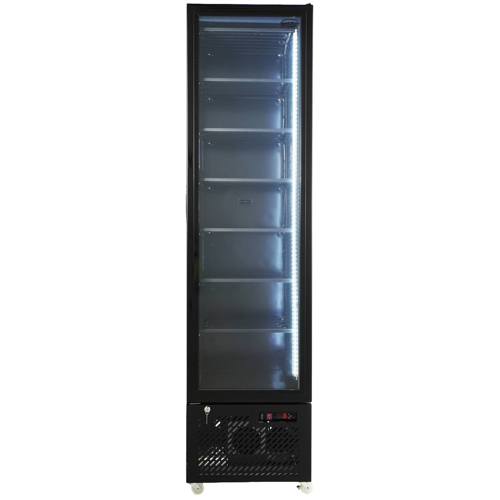 Tiefkühlschrank 1 Glastür, 490 x 560 x 1915 mm, schwarz