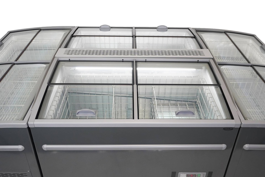 Supermarkt Tiefkühltruhe 2100, 2100 x 850 x 870 mm, grau