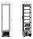 Tiefkühlschrank 1 Glastür, 221 L, 494 x 521 x 1915 mm, weiß
