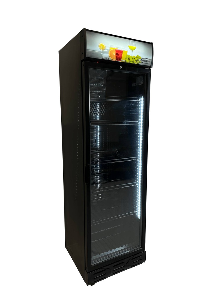 Kühlschrank 1 Glastür, 595 x 620 x 2000 mm, schwarz