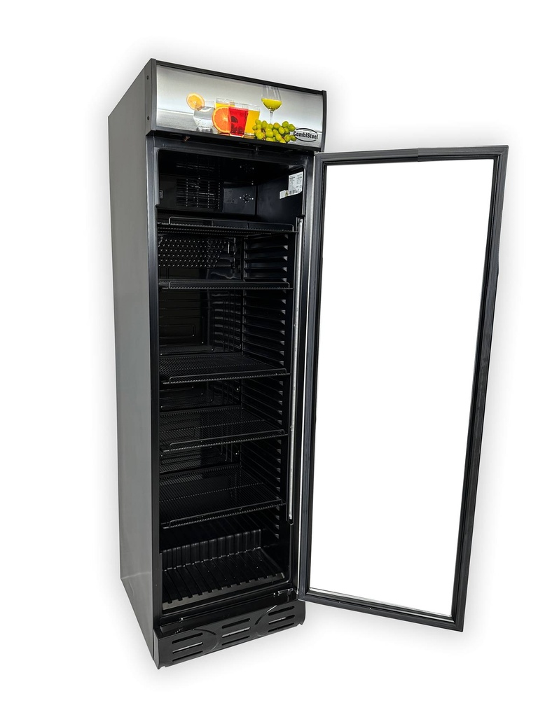 Kühlschrank 1 Glastür, 595 x 620 x 2000 mm, schwarz