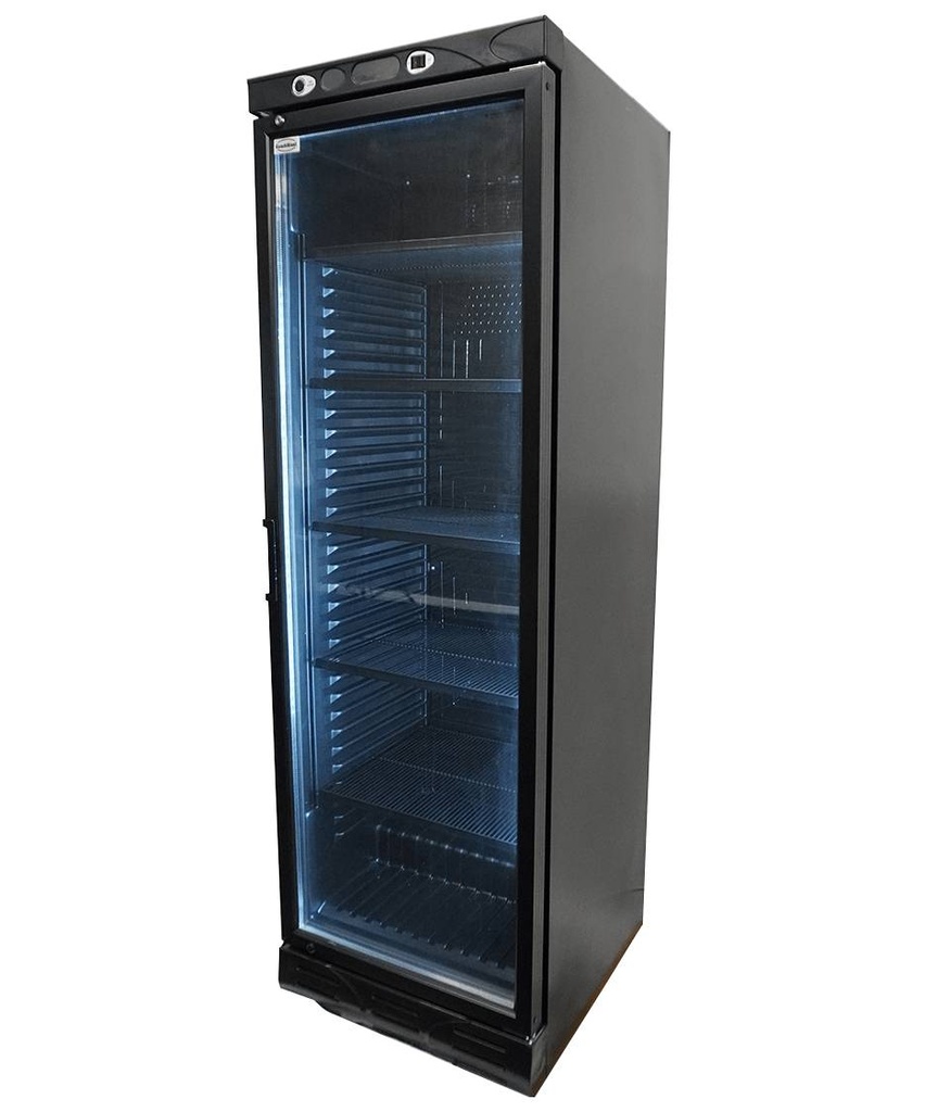 Kühlschrank 1 Glastür, 382 L, 595 x 620 x 1863 mm, schwarz