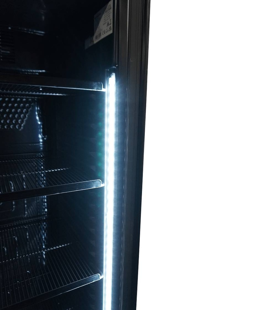 Kühlschrank 1 Glastür, 382 L, 595 x 620 x 1863 mm, schwarz