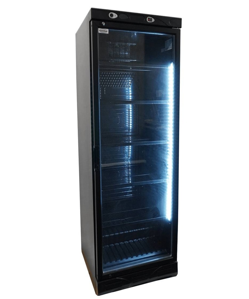 Kühlschrank 1 Glastür, 382 L, 595 x 620 x 1863 mm, schwarz