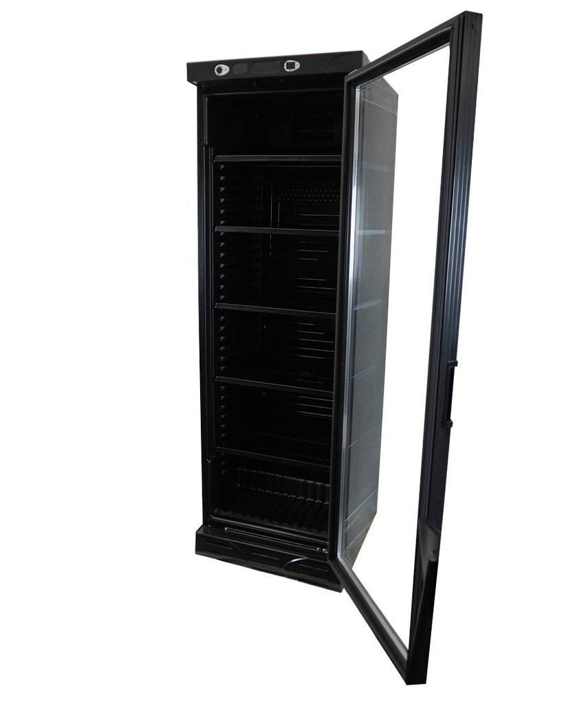 Kühlschrank 1 Glastür, 382 L, 595 x 620 x 1863 mm, schwarz