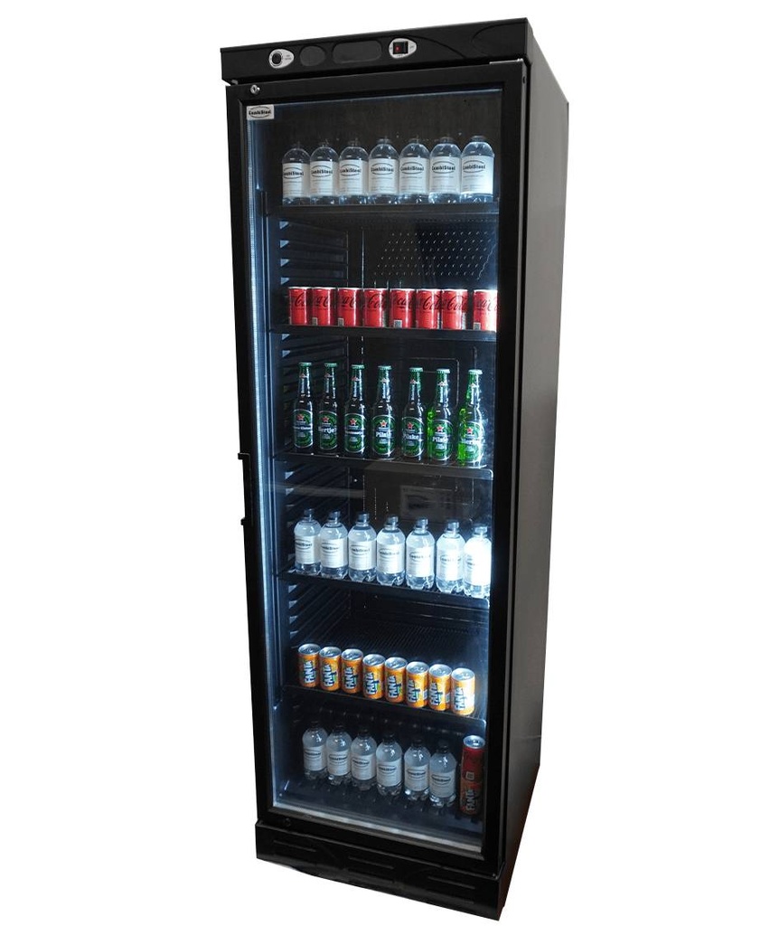 Kühlschrank 1 Glastür, 382 L, 595 x 620 x 1863 mm, schwarz