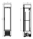 Kühlschrank 1 Glastür, 232 L, 450 x 497 x 2024 mm, schwarz