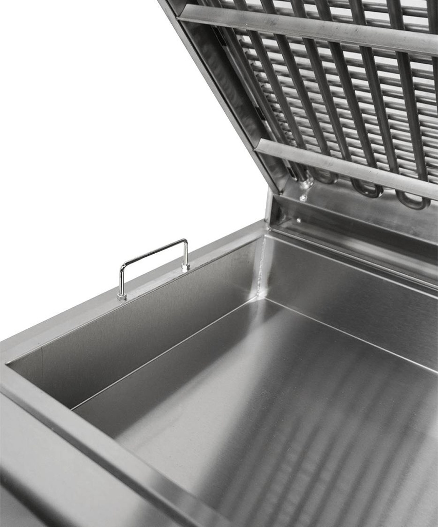 Wassergrill aus Edelstahl, 490 x 500 x 210 mm, Ø 210 mm