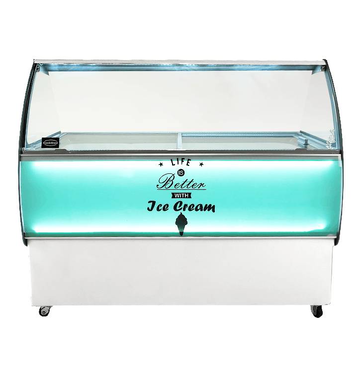 Speiseisvitrine Bali, 9 x 5 L, 1192 x 825 x 1257 mm, weiß