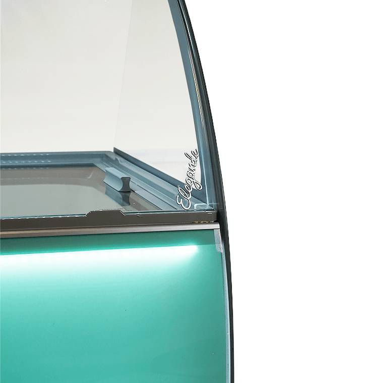 Speiseisvitrine Curacao, 10 x 5 L, 1447 x 825 x 1257 mm, weiß
