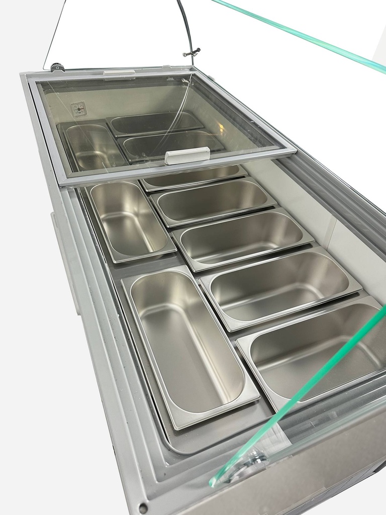 Speiseisvitrine Tenerife, 10 x 5 L, 1439 x 727 x 1229 mm, weiß