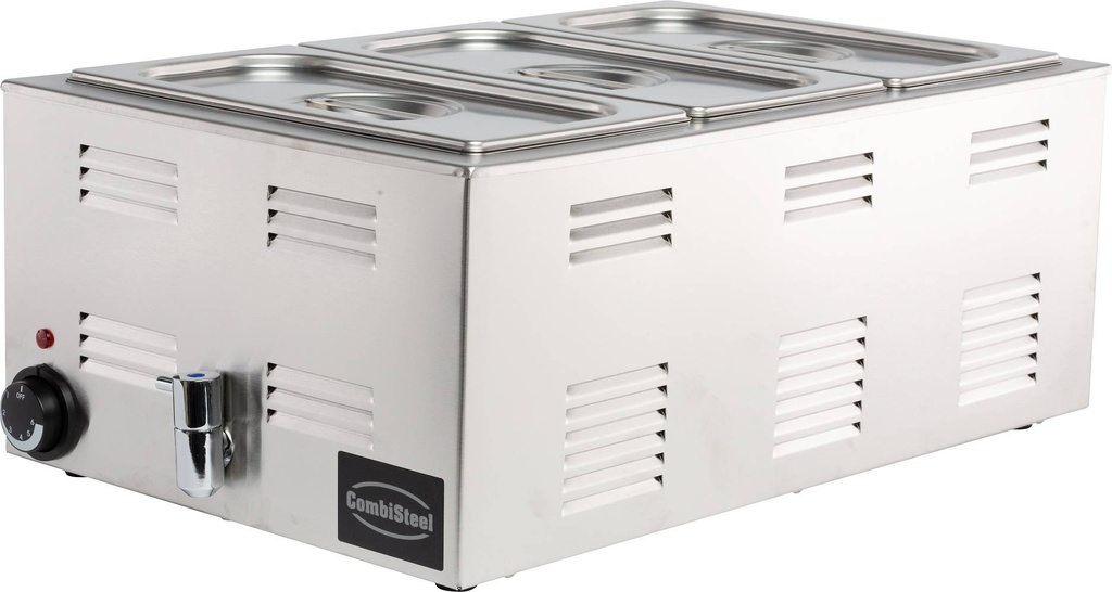 Bain-Marie mit Ablasshahn, 538 x 336 x 243 mm