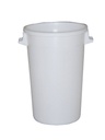 Abfallbehälter, 200 L, 800 mm, Ø 670 mm, weiß
